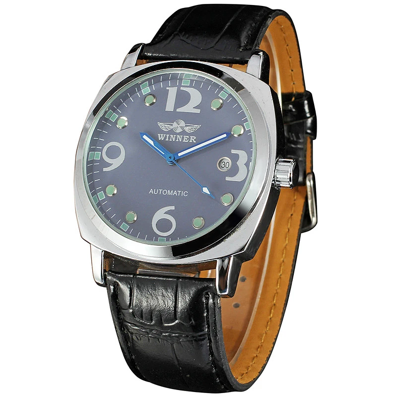 

Business Men's Automatic Watches Top Luxury Brand WINNER Men's Fashion Mechanical Wristwatches Calendar Date Luminous Hands +BOX
