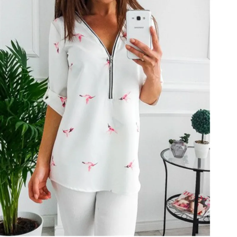 

Women Shirts Autumn Tops For Women 2019 Casual Floral Print Blouse Women Top And Blouses Blusa Feminina Long Sleeve Blouse