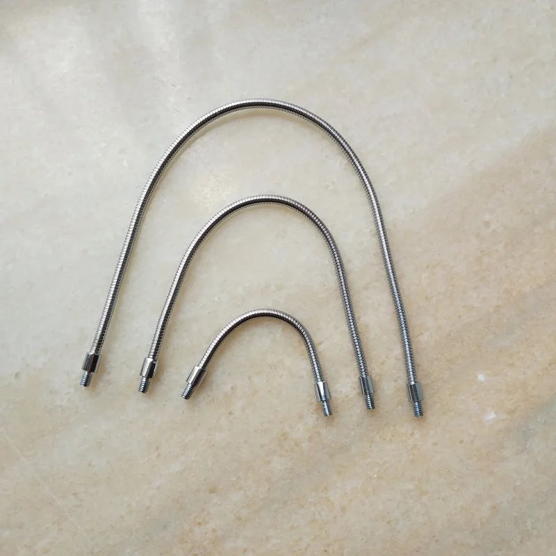 

2pieces/lot dia.4mm male M4 screw 100mm/200mm/300mm metal Flexible conduit metal gooseneck hose serpentine tube clamp lamp