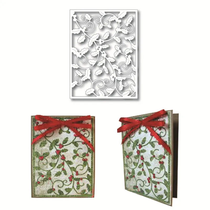 

DiyArts Metal Cutting Dies For Scrapbooking Card Making Album Embossing Crafts Diecut Mat Holly Panel Die Christmas New 2019