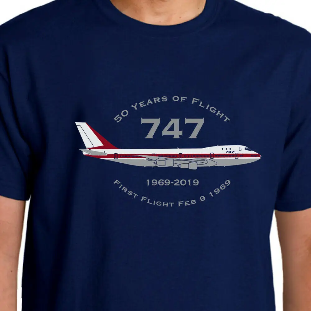 Aeroclassic Боинг 747 футболка 50 лет полета на юбилей Лидер продаж модные