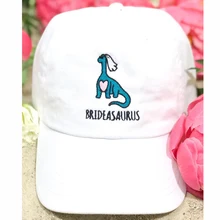 Динозавр Brideasaurus вышивка хлопковая бейсболка Регулируемая невеста невесты папа шляпа funning Свадебная вечеринка шапки Прямая