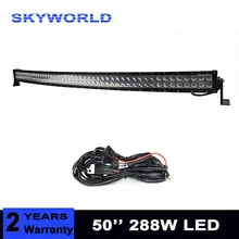 50 polegada 288 W Curvo LED Light Bar Off road Veículo Carro ATV Trator Offroad 9-32 V de Combinação barra de luz 4×4 4WD