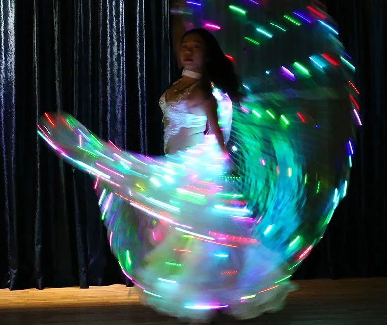 Светящийся мигающий цветной светильник ISIS Angel Wing Led Бабочка танец живота костюм для женщин танец живота представление танцевальный аксессуар