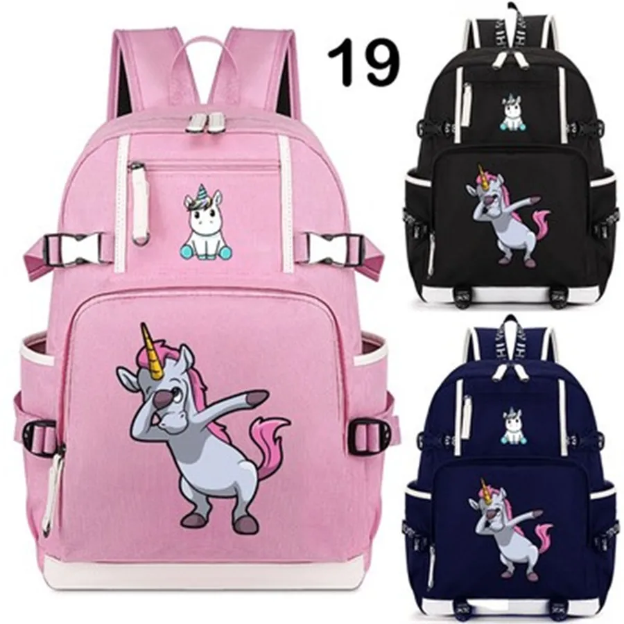 Розовый Единорог Dabbing Deadpool рюкзак для верховой езды кошка школьная сумка Повседневная Подростковая Студенческая книга дорожные сумки для ноутбука - Цвет: Style 19