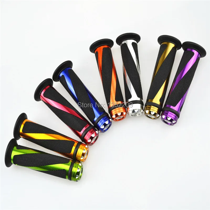 Purple Universal Motorcycle Aluminum alloy Aluminum Rubber 7/8" Hand Grips Handlebar Bar End