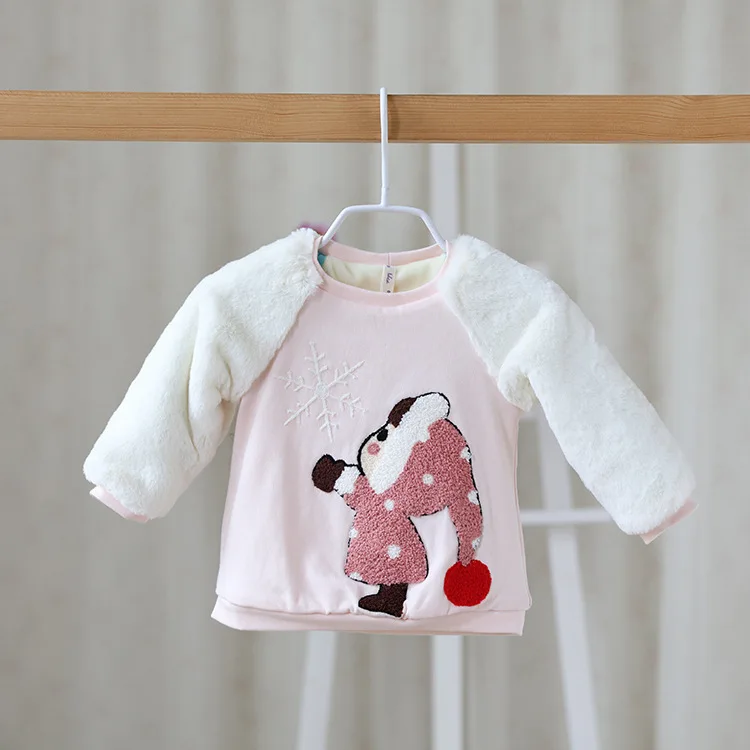 Brand Top Quality Baby Girl Sweater Thick Warm Cartoon Girl Embroidered Coat Infant Newborns Girls Winter Tops Shirts