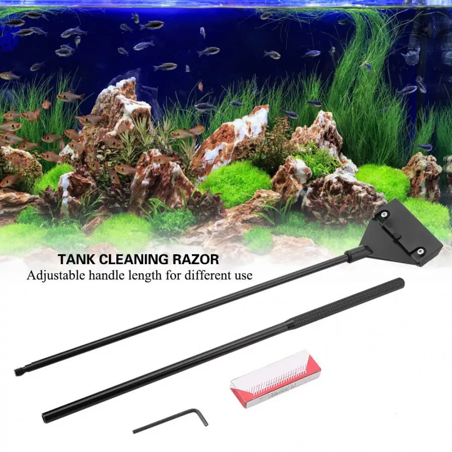 Инструмент для очистки аквариума, очиститель аквариумных аквариумов, скребок для водорослей, съемный резервуар, инструмент для очистки стекла, портативный длинный