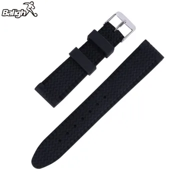 

Men Casual Watch Band Soft Silicone Rubber Waterproof Wrist Watch Band Strap 18-24mm Black