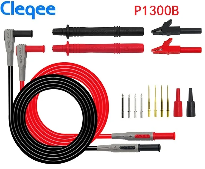 

Cleqee P1300B P1300C 12-in-1 Super Multimeter Probe Replaceable Probe Clamp Multi Meter Test Lead kits + Alligator Clips