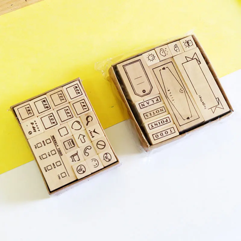11 шт./компл. Погодный план Деревянный штамп diy Ручная деколь марки для детей