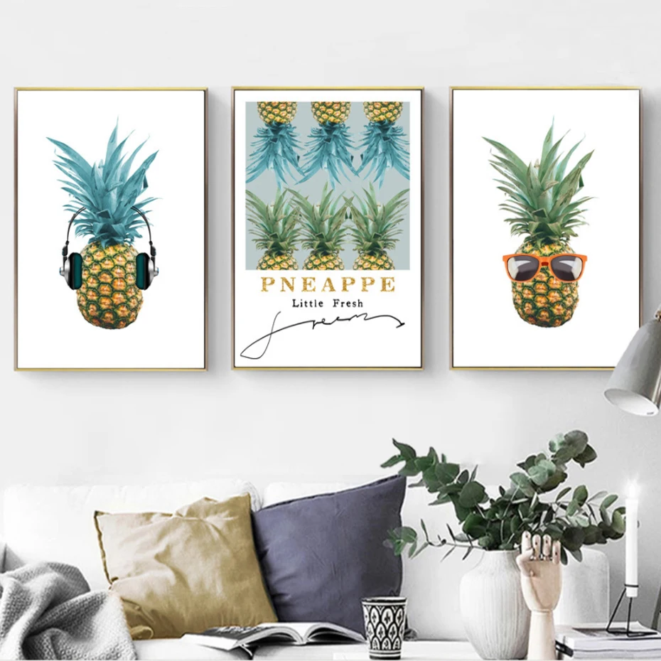 

Creatively Pineapple Wall Art Canvas Pictures Paintings Nordic Minimalist Poster Print for Living Room Home Decor Drop Shipping