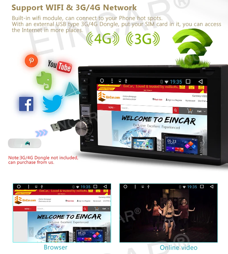 Perfect Android 6.0 Car Radio 2Din GPS Car Stereo with Navigation DVD Player Headunit Supprt USB/SD/WiFi/OBD2/Cam-in/Phone Mirror+Camera 5
