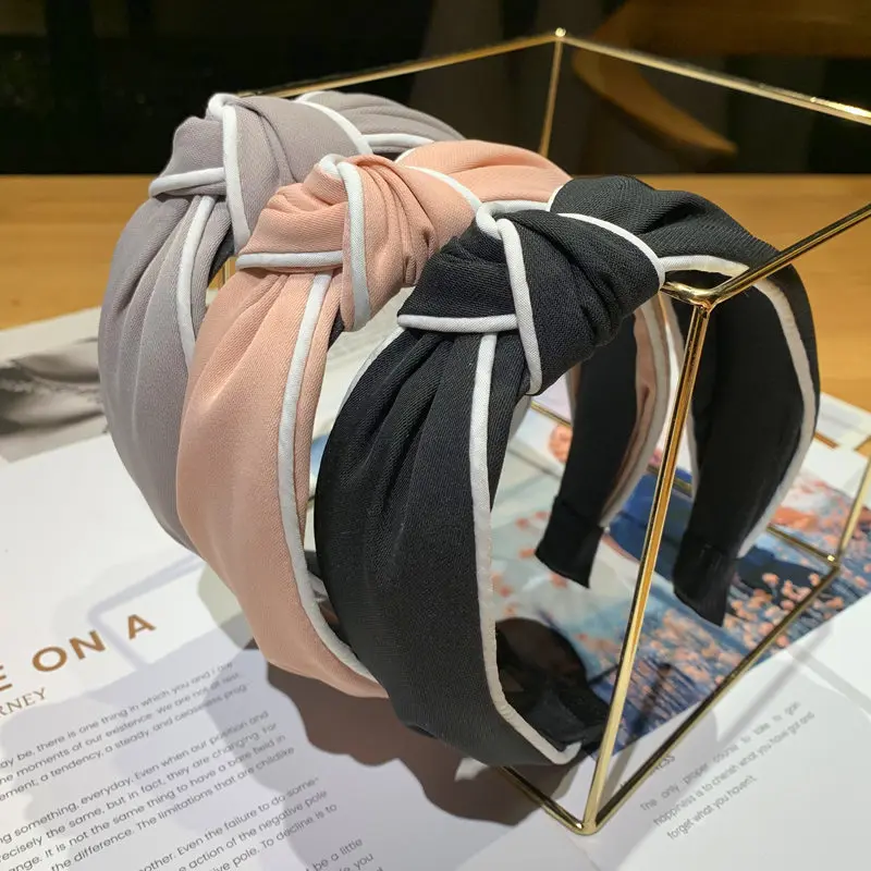 

Haimeikang Bezel Women Headband Vintage Cross Knot Hair Bands Bezel Soft Velvet Solid Women Hairband Hair Accessories