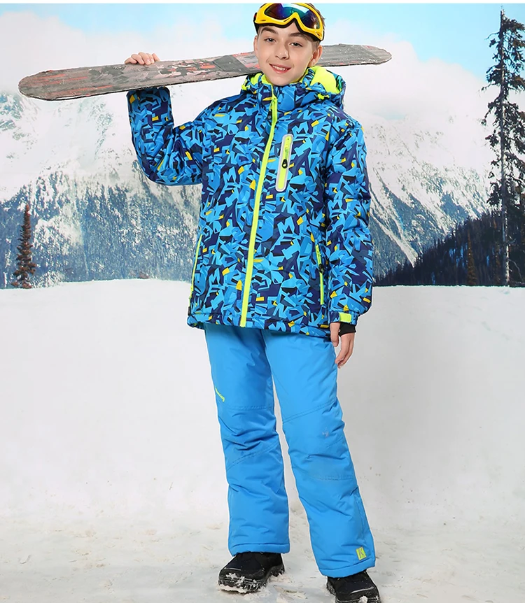 30 градусов для мальчиков горнолыжный костюм куртка и штаны на открытом воздухе Водонепроницаемый дышащая Сноубординг комплект детской одежды Snowbaord куртка и штаны