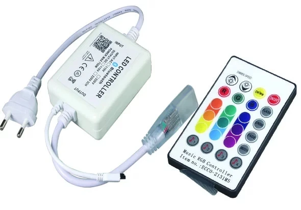 

10pcs AC110V 220V IOS/Android APP Bluetooth 3Channel 750W 24 keys LED IR Music RGB Controller For High voltage LED strip