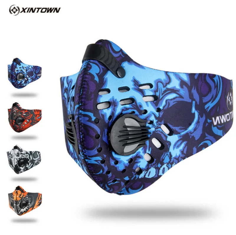 

XINTOWN Men/Women Activated Carbon Dust-proof Cycling Face Mask Anti-Pollution Bicycle Bike Outdoor Training mask face shield