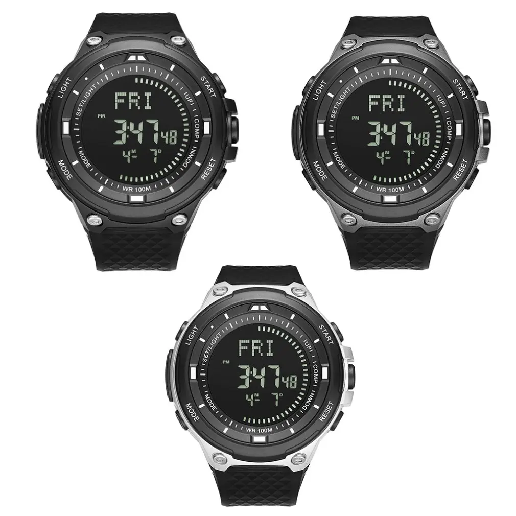 Digital Watch Men's Waterproof Sport Clock Men Barometer Altimeter Thermometer Stopwatch Wrist Watch Relogio Masculino