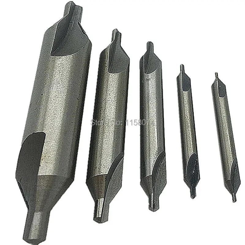 5pc Double End Center Drill bit Countersink Bit Lathe Mill Tooling Set