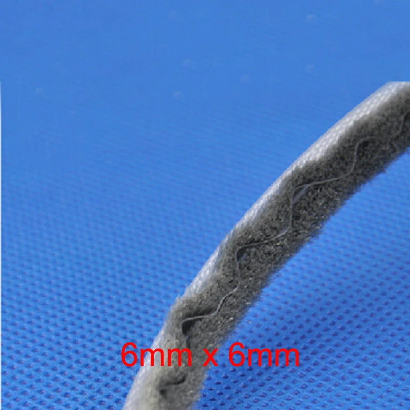 

6mm x 6mm Aluminum door window slot wool brush sliding seal strip