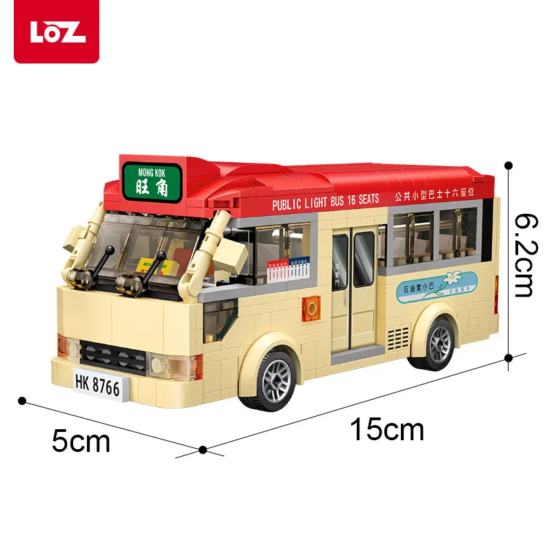 Новое поступление LOZ маленькие частицы вставка Мини Строительные блоки Гонконг модель автобуса мини-Стайлинг автомобиль для детей Подарки