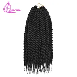 Утонченные волосы 12 18 дюймов Синтетические Омбре Сенегальские вьющиеся волосы Вязание крючком 12 корней вязание крючком плетение волос для