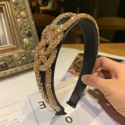 Головной убор Mode Kristall Perlen Haarband Madchen Frauen Handgemachte Haar Zubehor, обруч с мехом Frauen Madchen