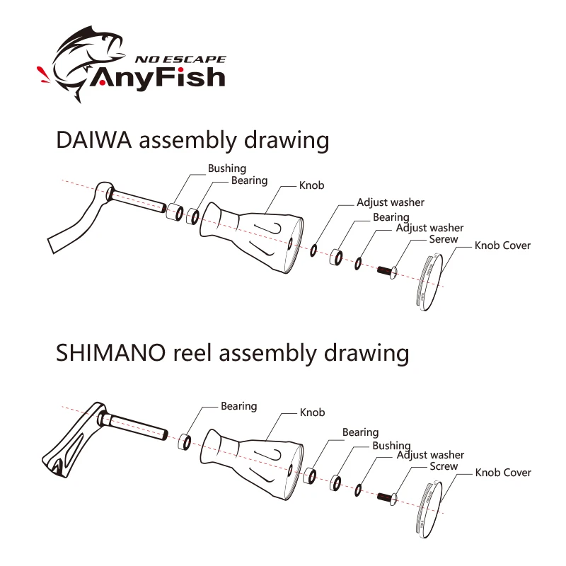 ANYFISH безынерционная катушка Рыболовная ручка для катушки для Shimano Daiwa спиннинговая катушка baitcasing Рыболовная катушка, снасти инструмент Левая Правая рука