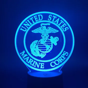 

United States Marine Corps USMC Logo Led Night Light for Office Room Decoration Gift for Adult Soldier Bedroom Nightlight Lamp