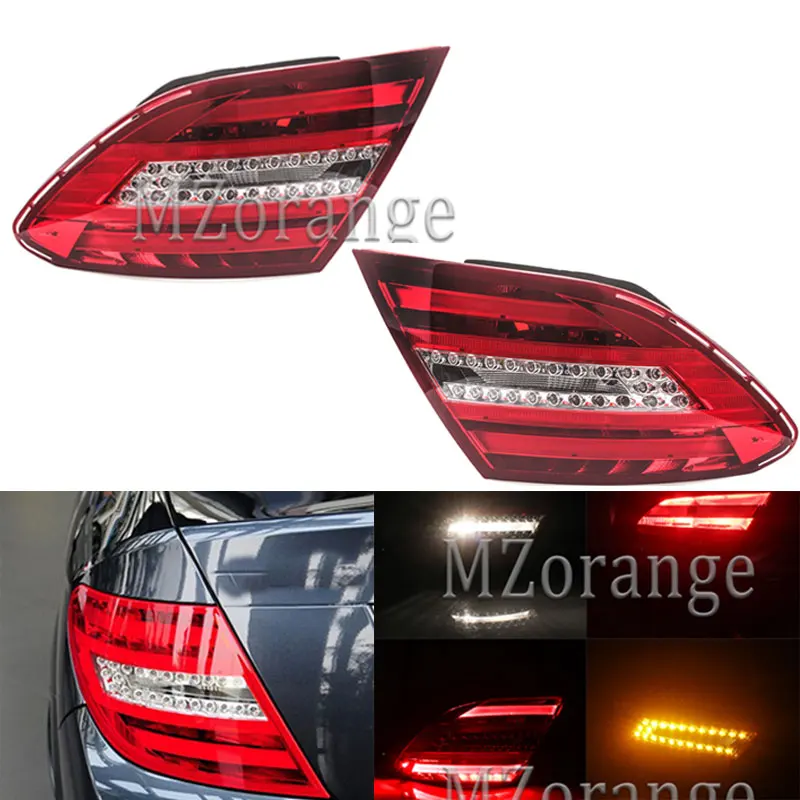 

MZORANGE Rear Tail Light Lamp for Benz W204 2011-2013 for C200 PC+LED Car Tail lights rear Bumper lamps with DRL+Reverse+Brake
