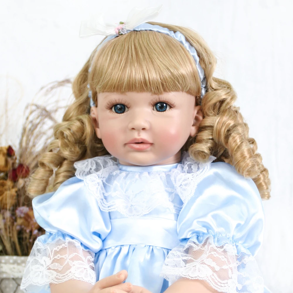 Reborn blond girl baby doll 60 см мягкая силиконовая кукла Reborn Baby 2" игрушка для девочек новорожденный Bebes reborn menina boneca