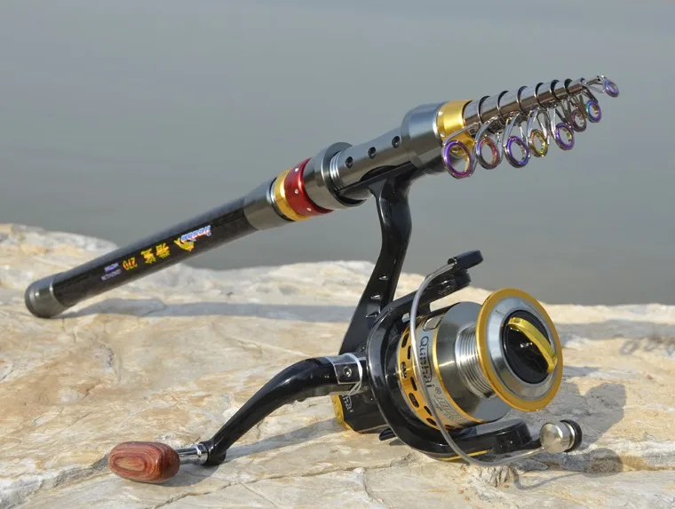  2014 new Carbon sea rod superhard Telescopic Fishing Rod Carbon 1.8-3.6M fishing Rod Spinning free shipping1120