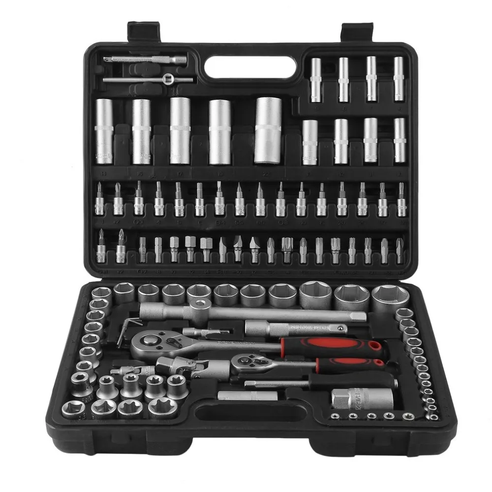 

108PCS/SET Professional 1/4 Inch 1/2 Inch Socket Set Ratchet Wrench Spanner Torx Nuts Torque Car Auto Repair Hand Tools NEWEST