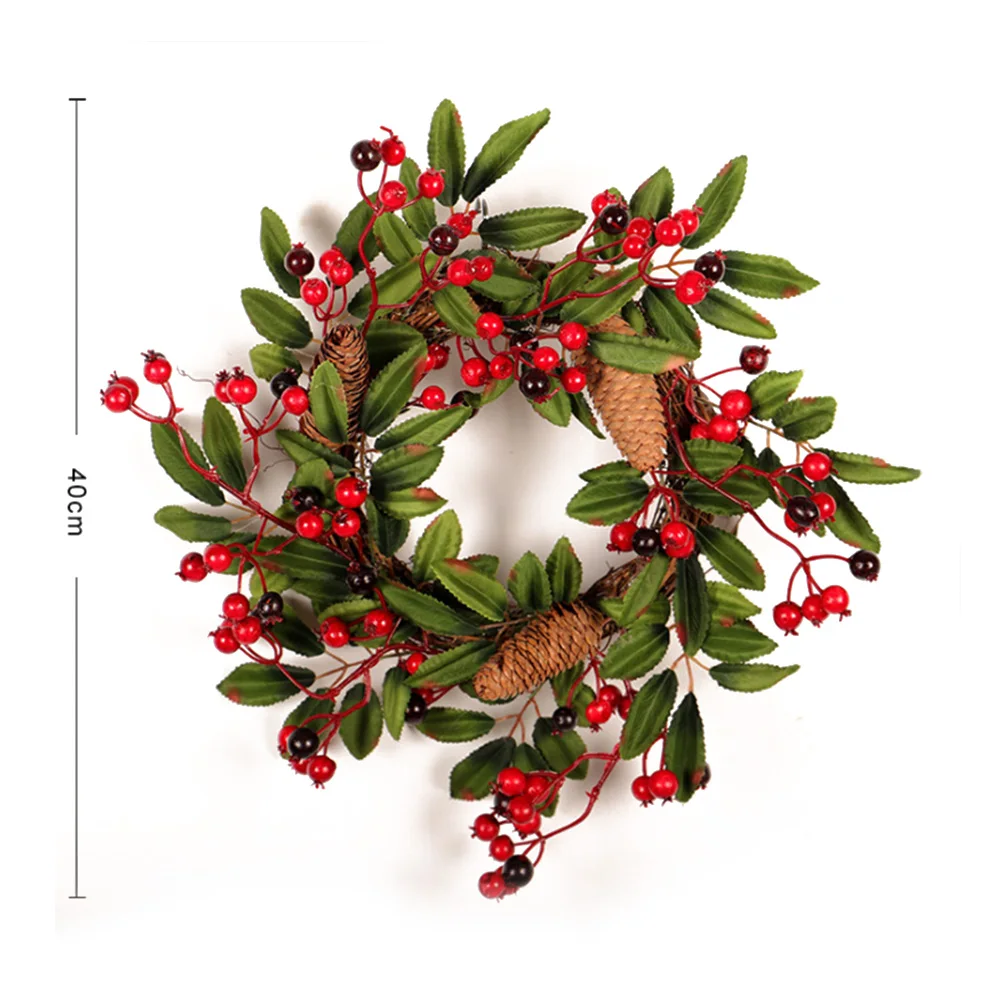 2019 40cm Christmas Wreath Door Decoration Artificial Foam Berry