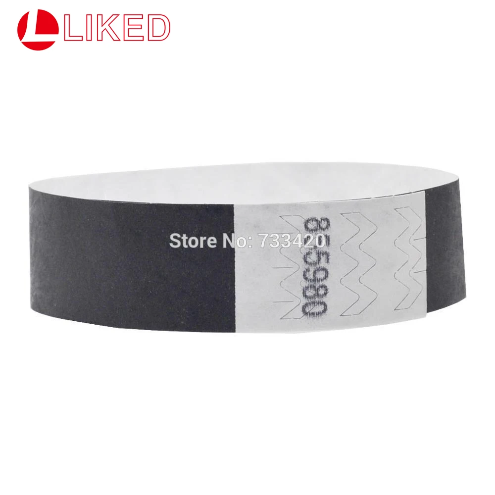 

Solid NEW Black Color 3/4 inch Tyvek Wristbands with Series Numbers, ID Wristbands for Party Events, 500 Pieces Free Shipping
