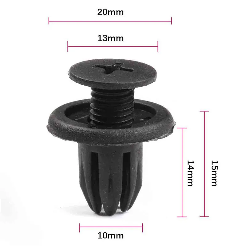 50 шт. авто крепежа подходит 6/8/10 мм отверстие нейлон автомобильных клипов крыло Защита бампера фиксатор Пластик заклепки для Ford Chrysler автомобили