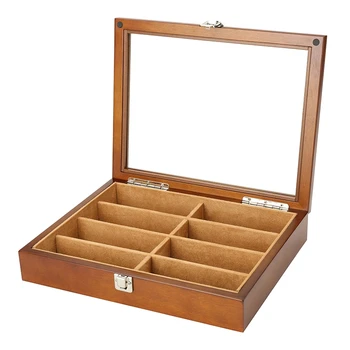 

can choose Color Wooden skylight glasses eight grid sunglasses myopia necklace bracelet collection box