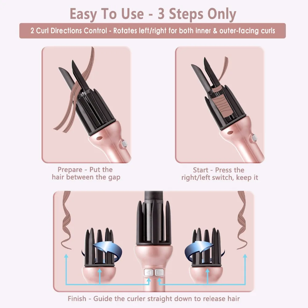 RUCHA hair curler rose gold MCH heating roller wand (3)