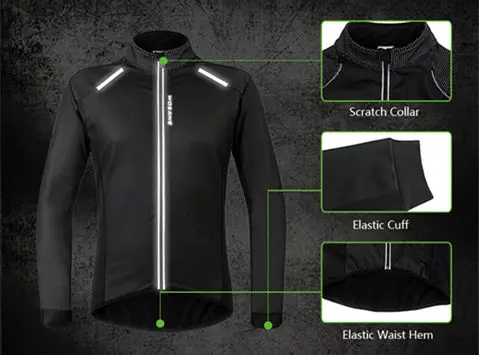 WOSAWE Thermal Winter Cycling Jackets Windproof MTB Bike Wind Jacket Out Sports Chothes PU in Front and Sleeve Waterpoof   WOSAWE Thermal Winter Cycling Jackets Windproof MTB Bike Wind Jacket Out Sports Chothes PU in Front and Sleeve Waterpoof