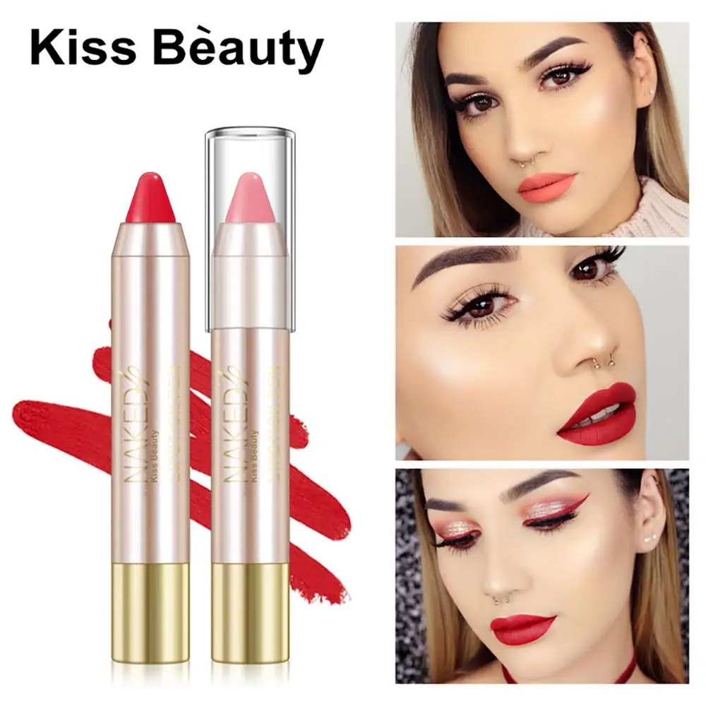 Милый Золотой тюбик рот красный кирпич красная тетя Kissbeauty бархатная матовая губная помада ручка матовая губная помада европейский и американский цвет