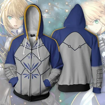 

Cosplay Anime Fate/stay night Arturia Pendragon 3D print Hoodies Streetwear Casual jacket Sweatshirt men Coat costume