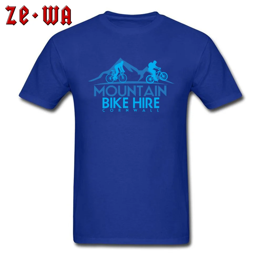 Mountain Biker Logo T-shirts High Quality Short Sleeve Street 100% Cotton Round Neck Young Tees Unique T Shirts Summer Autumn Mountain Biker Logo blue