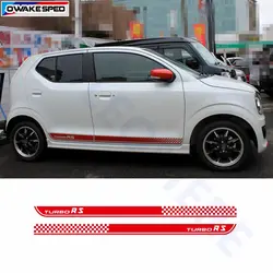 Для Suzuki ALTO Turbo RS графика сбоку юбка в полоску стайлинга автомобилей двери Декор наклейки авто индивидуальные средства ухода за кожей