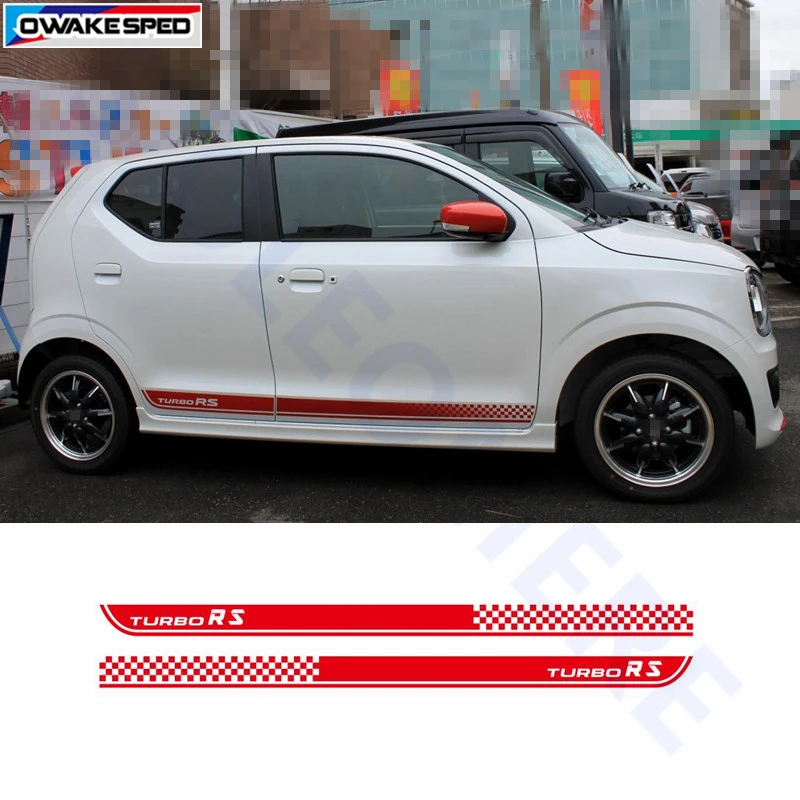 For Suzuki Alto Turbo Rs Graphics Side Skirt Stripes Car Styling