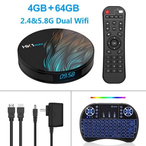 JKING HK1 Max Smart tv Box Android 9,0 4 Гб 64 Гб RK3328 1080p 4K Wifi Netflix телеприставка медиаплеер 2G 16G Android Box 9,0 - Цвет: 4GB64GB backlit keyb