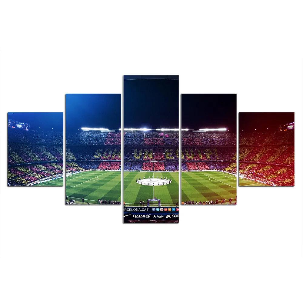 Холст для футбольного стадиона с принтом картина на стену 5 панелей Camp Nou