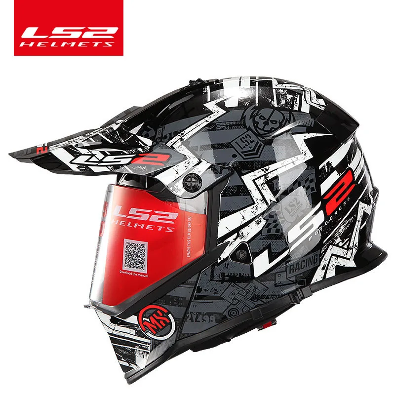 LS2 pioneer MX436 внедорожный шлем мотоциклетный солнцезащитный шлем capacete motoqueiro двойной объектив гоночный шлем для мотокросса - Цвет: 13