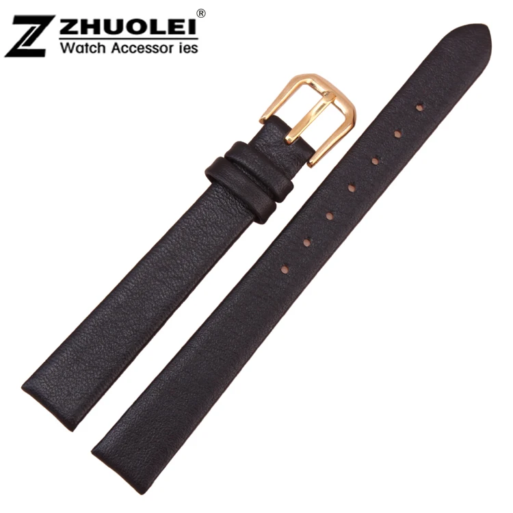 

12mm 14mm 16mm 18mm 20mm 22mm New Men Women Black Ultrathin Smooth Genuine Leather Watch Band Strap Bracelets