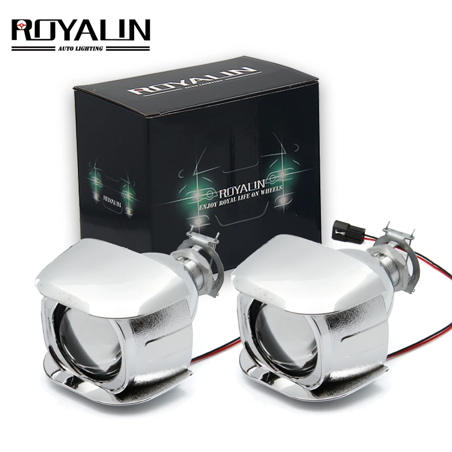 ROYALIN Car Style H1 Bi xenon HID Mini Projector Headlights Lens 1.8