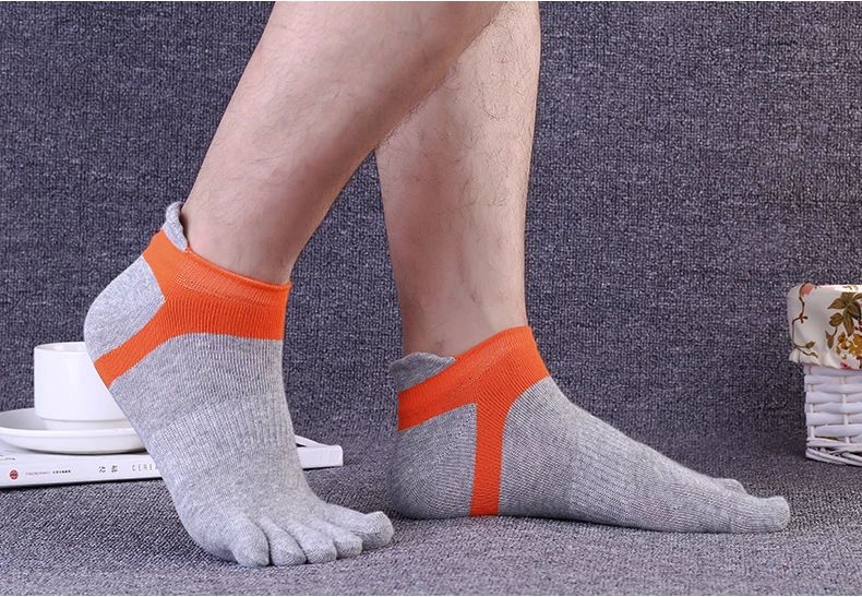Новые модные Для мужчин Хлопковые носки с пятью раздельными пальцами ботильоны Весна, лето, осень 6 цветов дышащий палец антибактериальный